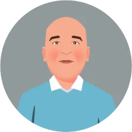 Cartoon of Krasimir Hristozov, Agile Project Management and System Administration at Landlord Vision